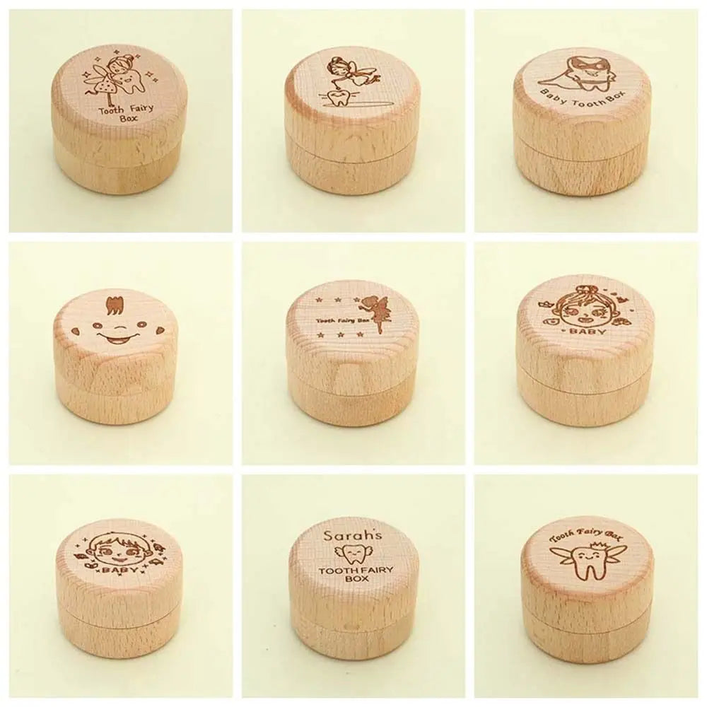 Wood baby tooth box